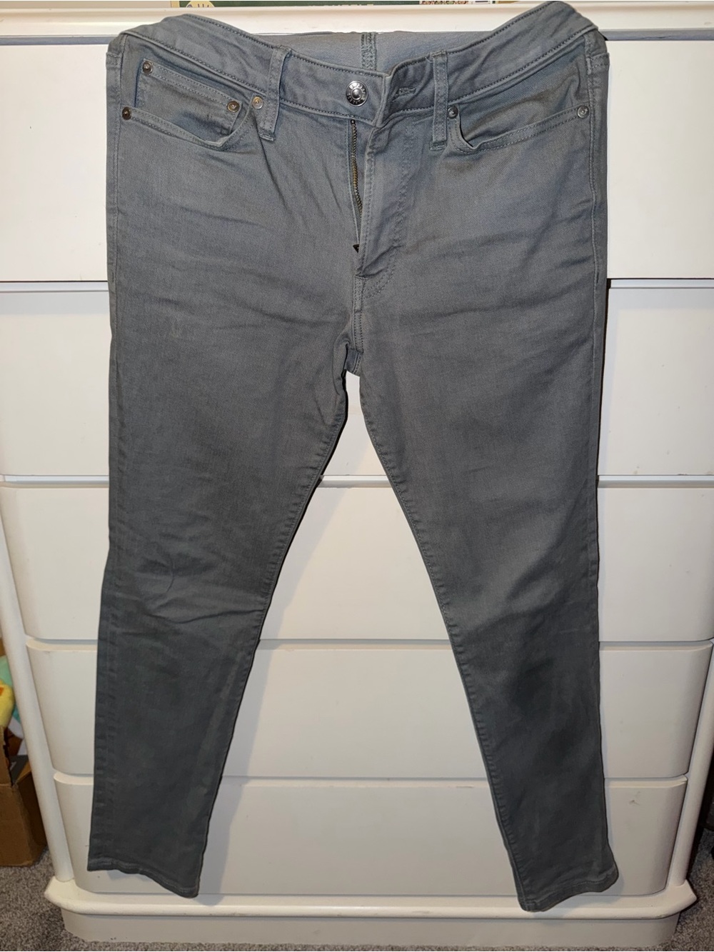 Express Men's Skinny Jeans in Gray-Blue